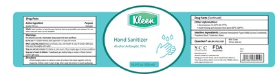 (Label) Kleen Hand Sanitizer 500ml - KLEEN 500ml  Saigon Cosmetics